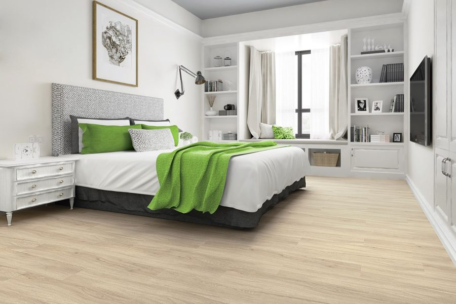 Ambiente com piso vinílico Eucafloor Basic, padrão Phoenix